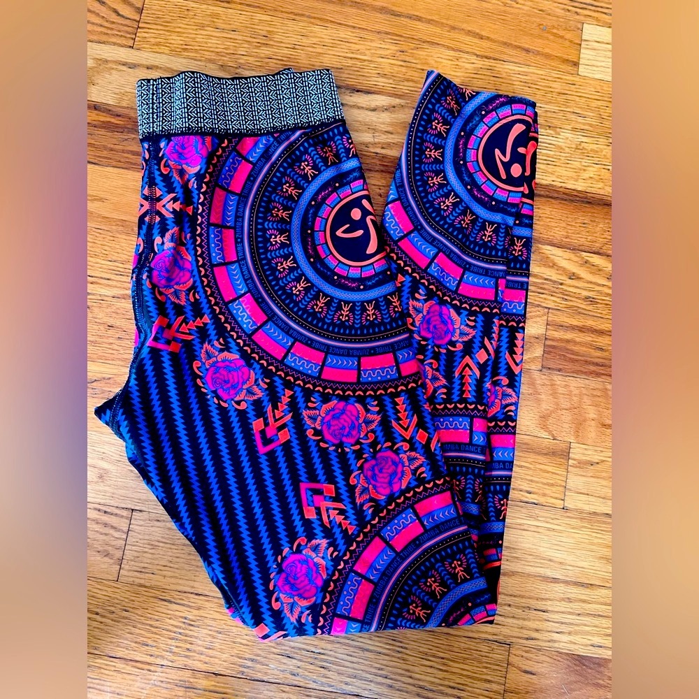 Zumba Fitness Women's Leggings - Blue and Pink Mandala
